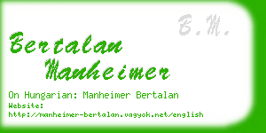 bertalan manheimer business card